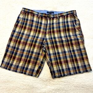 Tommy Hilfiger Madras Plaid Cotton Shorts Bermuda Golf Preppy Mens Size 38